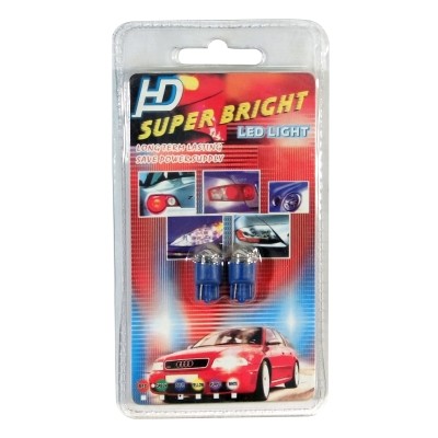 Izzó 12V  üvf.LED  4LED kék párban CSL2000B