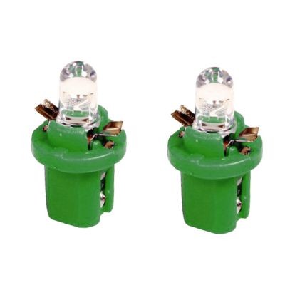 Izzó 12V műszerfalizzó LED 2db (B8,5D) zöld Lampa58491