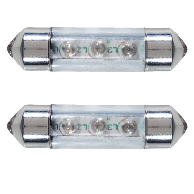 Izzó 12V  Soff.10-36mm 3LED fehér 2db-os Alpin81282