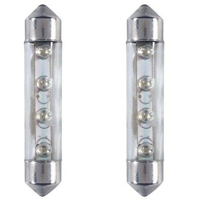 Izzó 12V  Soff.SV8,5-44mm 4LED kék 2db-os Alpin81270