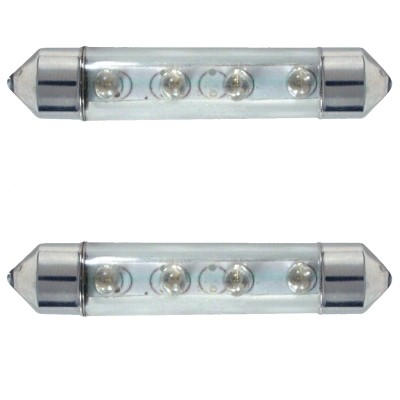 Izzó 12V  Soff.10-44mm 4LED fehér 2db-os Alpin81283