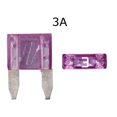Biztosíték késes mini  3A darabos, lila