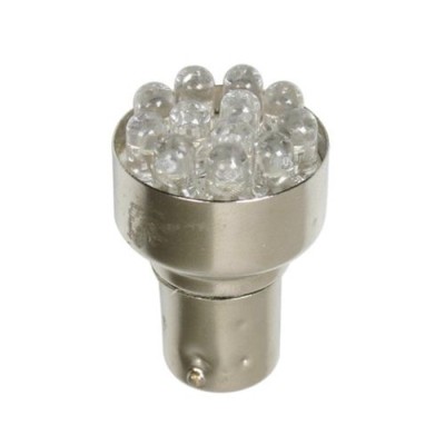 Izzó 24V  BA15s 12LED piros 1db (P21W) Lampa98311