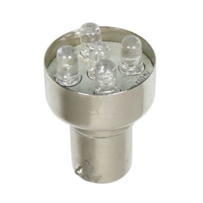 Izzó 24V  BA15s  5LED fehér 1db (R5-10W) Lampa98314
