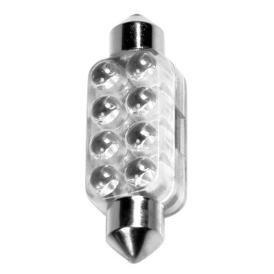 Izzó 12V  Soff.10-44mm 8LED kék (XB-8/44) Lampa58437