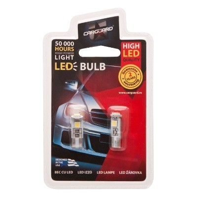 Izzó 12V 3SMD LED fehér T10 pár Carguard 50997 CAN-BUS