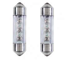 Izzó 12V  Soff.SV8,5-36mm 3LED kék 2db-os Alpin81265