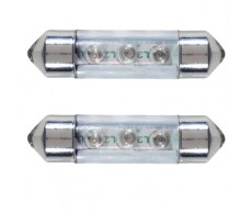 Izzó 12V  Soff.10-36mm 3LED fehér 2db-os Alpin81282