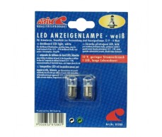 Izzó 12V  BA9s LED fehér párban tölcséres Alpin81280