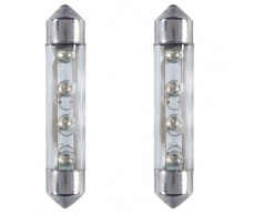 Izzó 12V  Soff.SV8,5-44mm 4LED kék 2db-os Alpin81270
