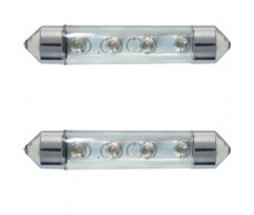 Izzó 12V  Soff.10-44mm 4LED fehér 2db-os Alpin81283