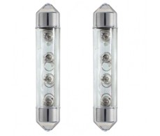 Izzó 12V  Soff.SV8,5-44mm 4LED piros 2db-os Alpin81271