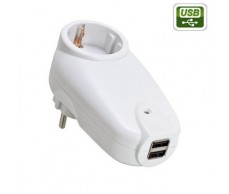 Adapter 230V 500mA 2xUSB+230V aljzat NeXuS 55044