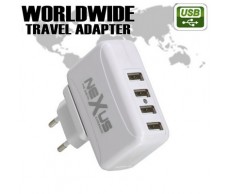 Adapter és USB töltő 230V-4xUSB aljzat NeXuS 55042